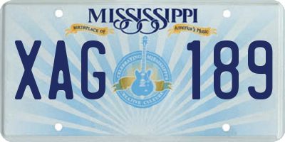MS license plate XAG189