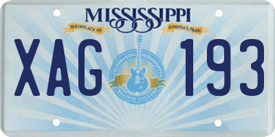 MS license plate XAG193