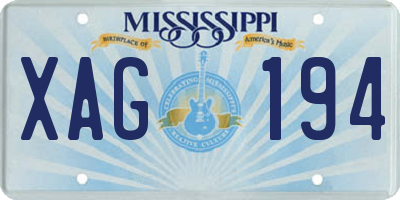 MS license plate XAG194