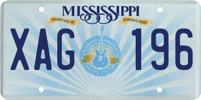 MS license plate XAG196