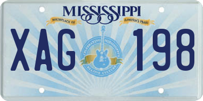 MS license plate XAG198