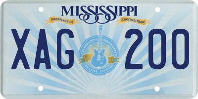 MS license plate XAG200