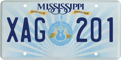 MS license plate XAG201