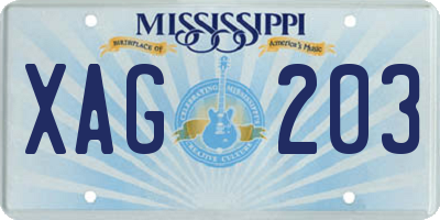 MS license plate XAG203