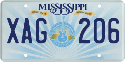 MS license plate XAG206