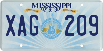 MS license plate XAG209