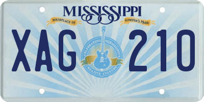 MS license plate XAG210