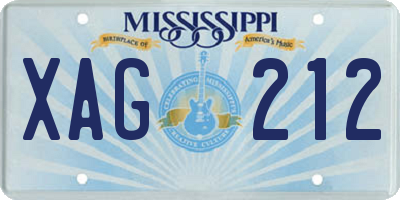 MS license plate XAG212