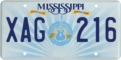 MS license plate XAG216