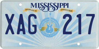 MS license plate XAG217