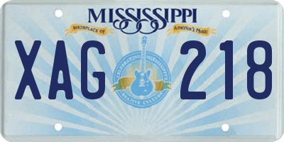 MS license plate XAG218