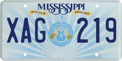 MS license plate XAG219