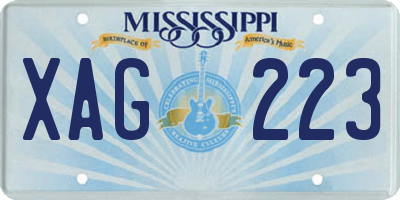 MS license plate XAG223