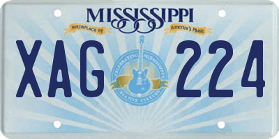 MS license plate XAG224