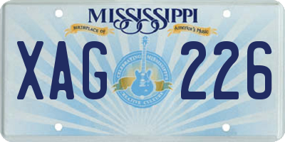 MS license plate XAG226