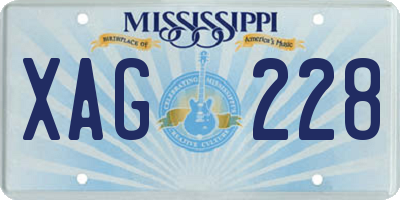 MS license plate XAG228