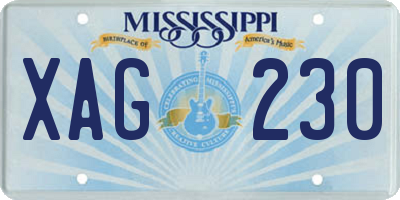 MS license plate XAG230