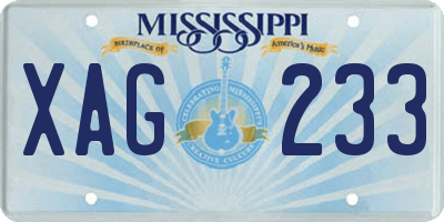 MS license plate XAG233