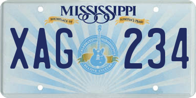 MS license plate XAG234