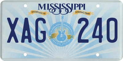 MS license plate XAG240