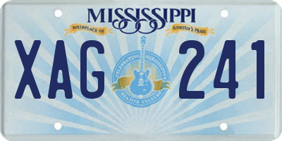 MS license plate XAG241
