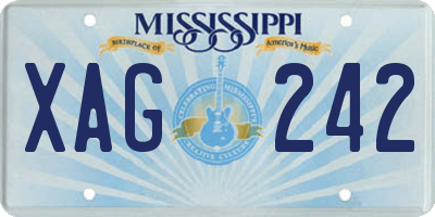 MS license plate XAG242