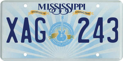 MS license plate XAG243
