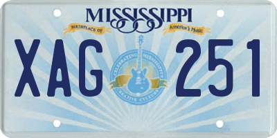 MS license plate XAG251