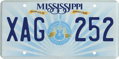 MS license plate XAG252