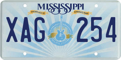 MS license plate XAG254