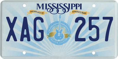 MS license plate XAG257