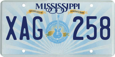 MS license plate XAG258