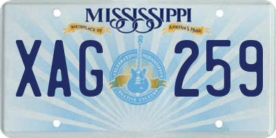 MS license plate XAG259