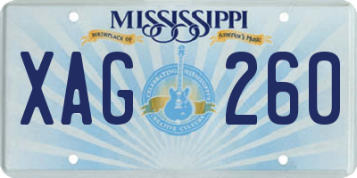 MS license plate XAG260