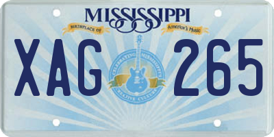 MS license plate XAG265