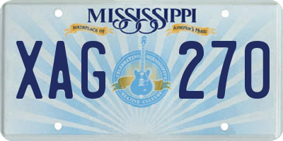 MS license plate XAG270