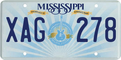 MS license plate XAG278