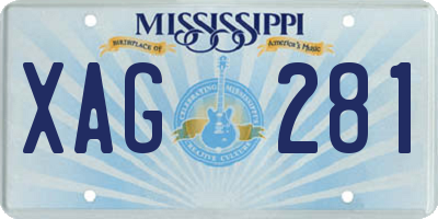 MS license plate XAG281
