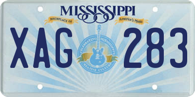 MS license plate XAG283