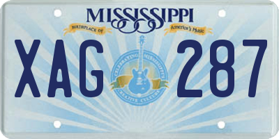 MS license plate XAG287
