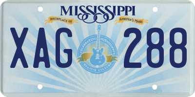 MS license plate XAG288