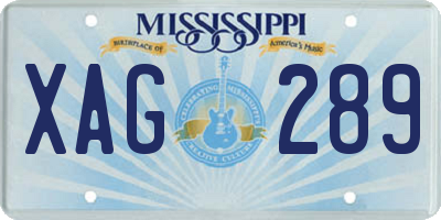 MS license plate XAG289