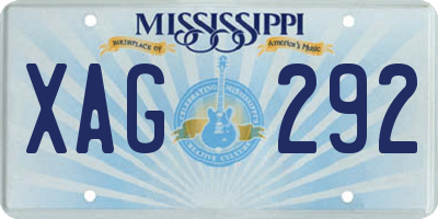 MS license plate XAG292