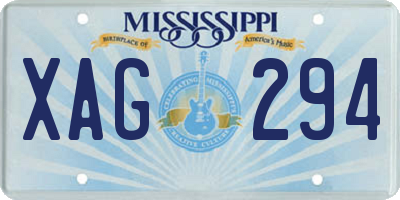 MS license plate XAG294