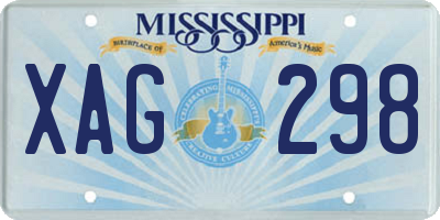 MS license plate XAG298