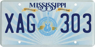 MS license plate XAG303