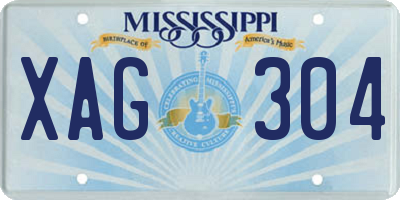 MS license plate XAG304