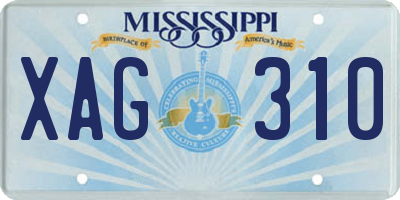 MS license plate XAG310