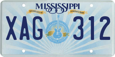 MS license plate XAG312