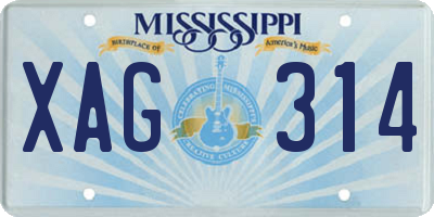 MS license plate XAG314